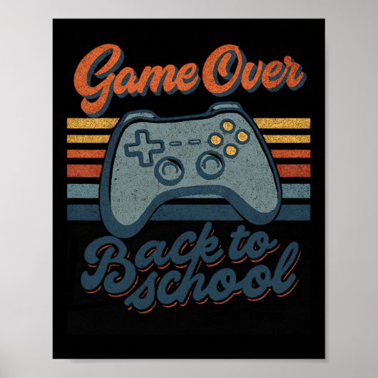 Gamer Ck To School Kids Teachers Game Over Ck To S Poster (Voorkant)