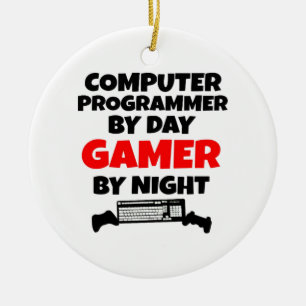 Gamer computer programmeur keramisch ornament