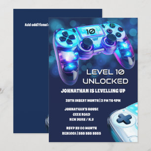 Gamer console neon verlichting jongens gaming part kaart
