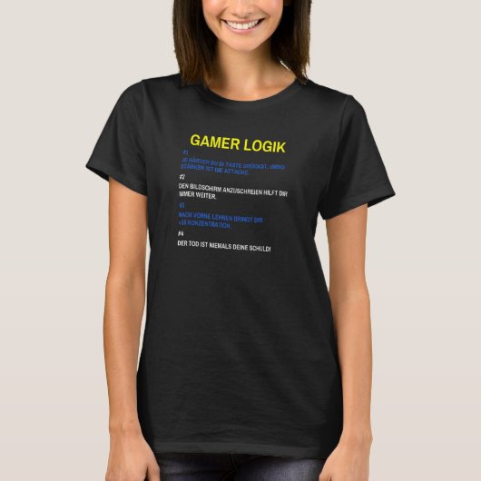 Gamer Console Videogame Speler Gamer Logica T-shirt (Voorkant)