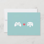 Gamer Controller Love Wedding RSVP 3 - Red & Grey (Dos)