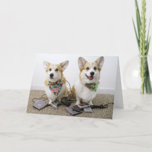 Gamer Corgis Folded Greeting Card Kaart