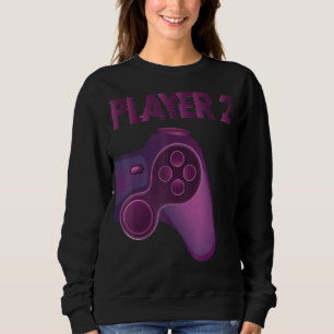 Gamer Couple Player 1 Player 2 Controller Gamer T Trui