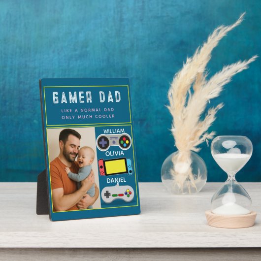 Gamer Dad Plaque – Like a Normal Dad, Only Cooler Fotoplaat (Zijkant)