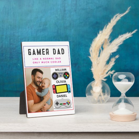 Gamer Dad Plaque – Like a Normal Dad, Only Cooler Fotoplaat (Zijkant)