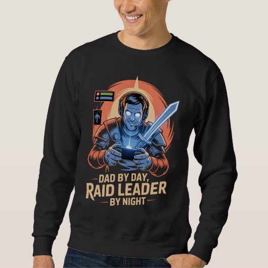 Gamer dad tshirt Dad by Day Raid Leader by Night (Devant)