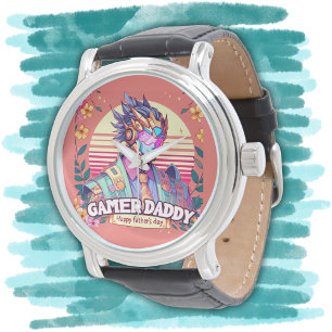 Gamer Daddy Happy Vaderdag   Horloge