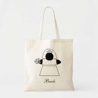 Gamer de Meeple de jeune mariée épousant le sac