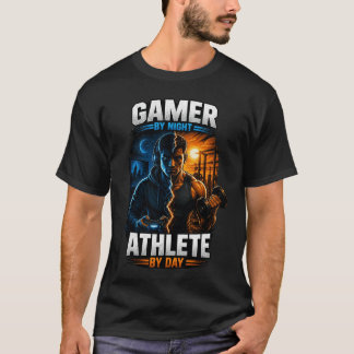 Gamer de Nuit Athlète de Jour : T-shirt de Gym à D