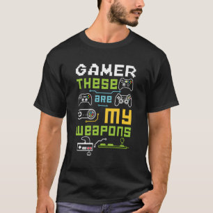 Gamer Dit zijn mijn wapens console online spelers T-shirt