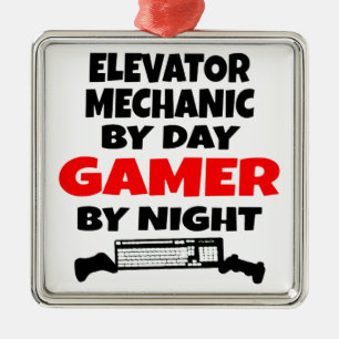 Gamer Elevator Mechanic Metalen Ornament