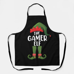Gamer Elf Bijpassende Familie Kerstmis Gamer Schort