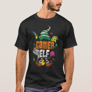 Gamer Elf Familie Bijpassende Kerst Groep Xmas Pyj T-shirt