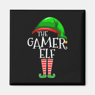 Gamer Elf Family Matching Group kerstcadeau Vid Magneet