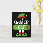 Gamer Elf-kerstgroep familie Kaart (Gele Bloem)