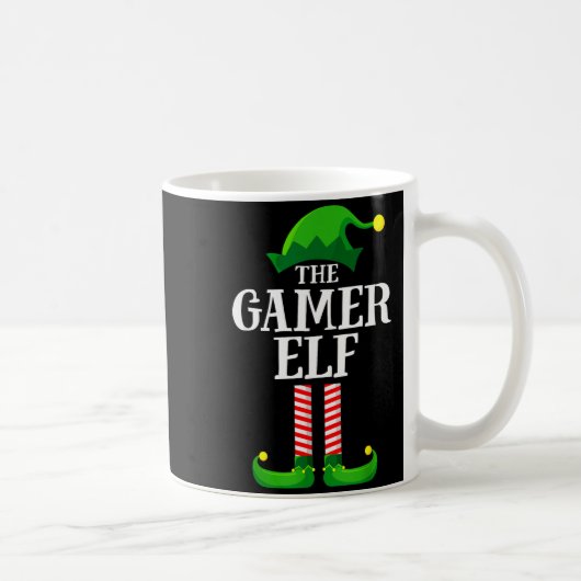 Gamer Elf Matching Family Group Christmas Party Py Koffiemok (Rechts)