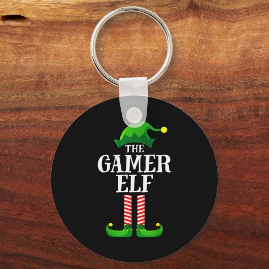 Gamer Elf Matching Family Group Christmas Party Py Sleutelhanger (Voorkant)