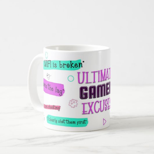 Gamer Excuses Mug – I’m Not Losing, I’m Lagging (Devant gauche)