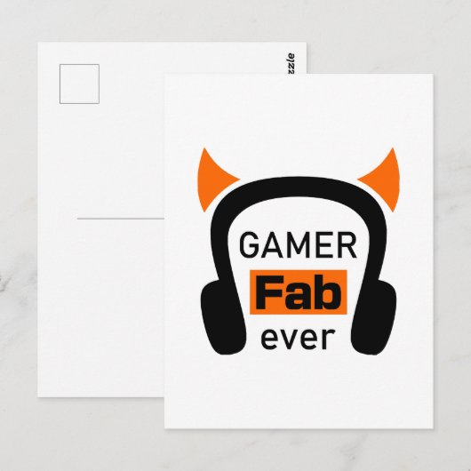 gamer fab-ever briefkaart (Voorkant / Achterkant)