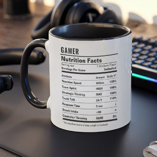 Gamer Facts Grappig Gaming Zwart en Wit Eenvoudig Mok