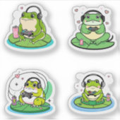Gamer Frog - Schattige Gamen Sticker (Voorkant)
