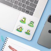 Gamer Frog - Schattige Gamen Sticker (Laptop met iPhone)