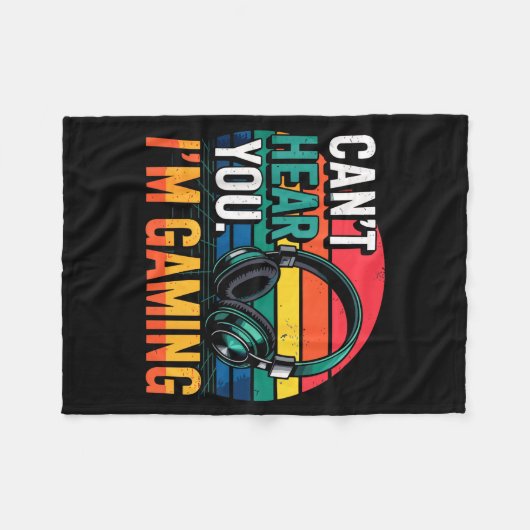 Gamer Funny Can't Hear You I'm Gaming Fleece Deken (Voorkant (Horizontaal))
