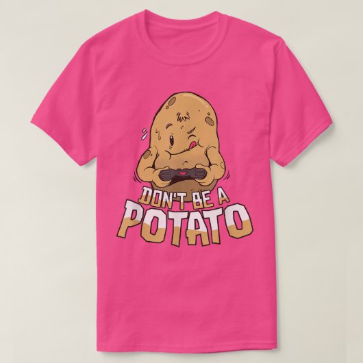Gamer Funny Cute Potato Video Games T-Shirt (Design devant)