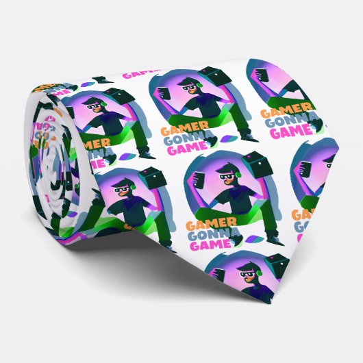 GAMER GAAT SPELEN STROPDAS (Opgerold)