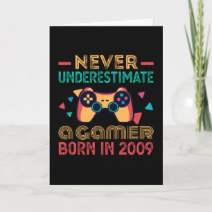 Gamer Geboren in 2009 Verjaardag Gamen Geschenk Re Kaart