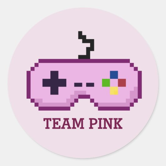 Gamer Geslacht Onthullen Team Roze Stickers (Voorkant)