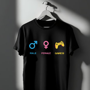 Gamer Geslachtsymbolen Controller Grappig Ontwerp T-shirt