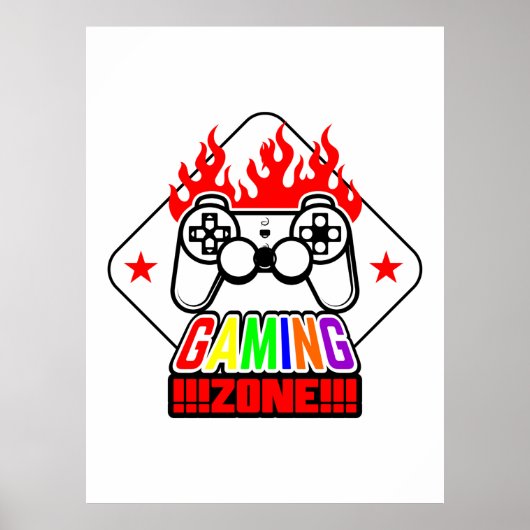 Gamer Gift Gaming Zone Poster (Voorkant)