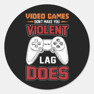 Gamer Gift Video Games Lag doet het Ronde Sticker