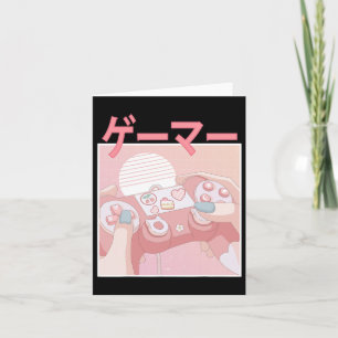 Gamer Girl Anime Kawaii Gamen Cute Videospel Vrouw Kaart