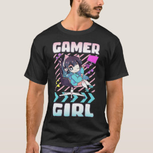 Gamer Girl Chibi Anime Gaming Stuff Video T-shirt