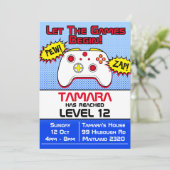 Gamer Girl Comic 12e anniversaire Invitation (Debout devant)