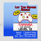 Gamer Girl Comic 12e anniversaire Invitation (Devant / Derrière)