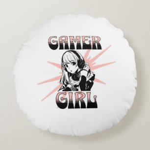 Gamer Girl Gamen Rond Kussen