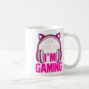 Gamer Girl Gaming Ik kan je niet horen dat ik game Koffiemok