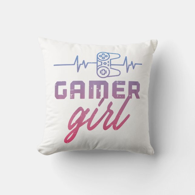 Gamer Girl Heartbeat-game Kussen (Voorkant)