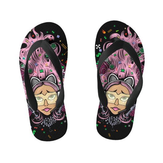 Gamer Girl Kinder Teenslippers (Voetbed)