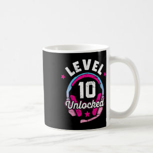 Gamer Girl Level 10 Unlocked Video Game 10th Birth Koffiemok