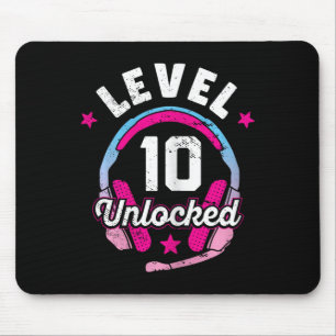 Gamer Girl Level 10 Unlocked Video Game 10th Birth Muismat