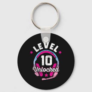 Gamer Girl Level 10 Unlocked Video Game 10th Birth Sleutelhanger
