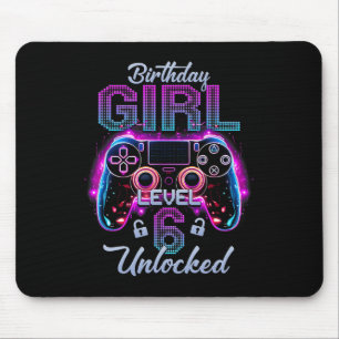 Gamer Girl Level 6 Ontgrendeld Video Gaming 6e Geb Muismat