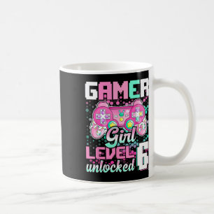 Gamer Girl Level 6 Unlocked Video Game 6th Birthda Koffiemok