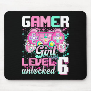 Gamer Girl Level 6 Unlocked Video Game 6th Birthda Muismat