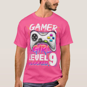 Gamer Girl Level 9 Unlocked Video Game 9th Birthda T-shirt
