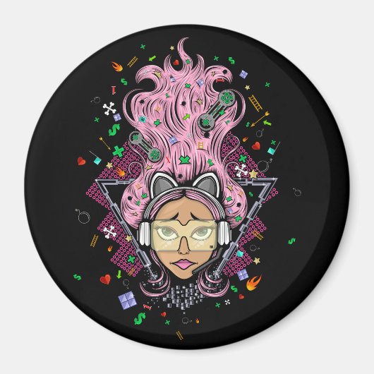 Gamer Girl Magneet (Voorkant)